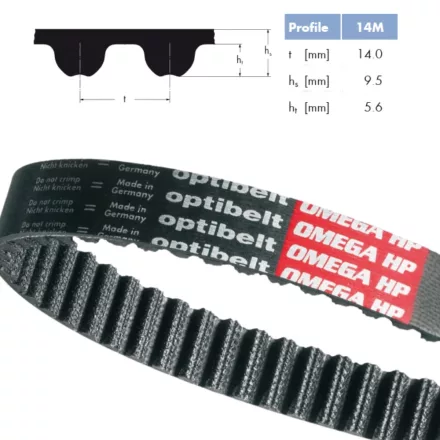 Fogasszíj 14M-HL 1400 Z=100 Optibelt