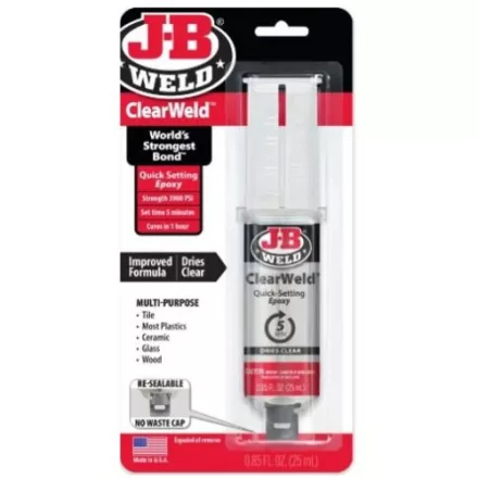 J-B Weld Clear Weld Epoxy 25 ml. 5 perc