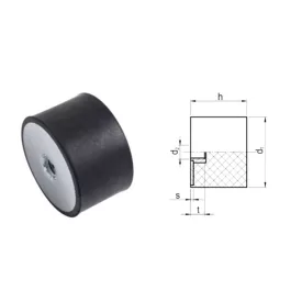 Rezgéscsillapító gumibak 15x12 5-ös típus