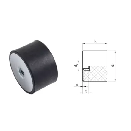 Rezgéscsillapító gumibak 10x10 5-ös típus