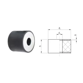 Rezgéscsillapító gumibak 15x25 GH típus