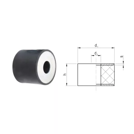 Rezgéscsillapító gumibak 40x10 GH típus