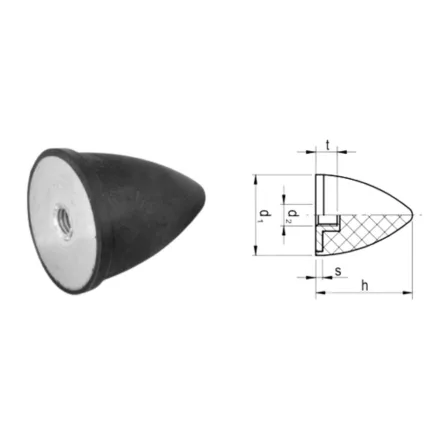 Rezgéscsillapító gumibak 30x30 KK-5 típus